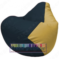 Бескаркасное кресло мешок Груша Г2.3-1508 (синий, охра)